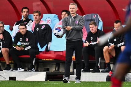 May 9, 2023; Bridgeview, IL, USA;  St. Louis City SC head coach Bradley Carnell watches his team play against the Chicago Fire FC at SeatGeek Stadium. Mandatory Credit: Jamie Sabau-USA TODAY Sports