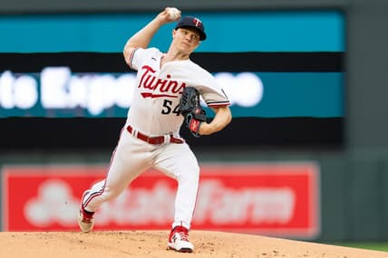 May 12, 2023; Minneapolis, Minnesota, USA; Minnesota Twins starting pitcher Sonny Gray (54) pitches to the Chicago Cubs in the first inning at Target Field. Mandatory Credit: Matt Blewett-USA TODAY Sports