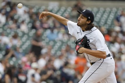 May 13, 2023; Detroit, Michigan, USA;  Detroit Tigers starting pitcher Alex Faedo (49) pitches in the first inning against the Seattle Mariners at Comerica Park. Mandatory Credit: Rick Osentoski-USA TODAY Sports