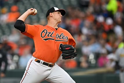 May 13, 2023; Baltimore, Maryland, USA; Baltimore Orioles starting pitcher Tyler Wells (68) throws a pitch in the first inning against the Pittsburgh Pirates at Oriole Park at Camden Yards. Mandatory Credit: Reggie Hildred-USA TODAY Sports