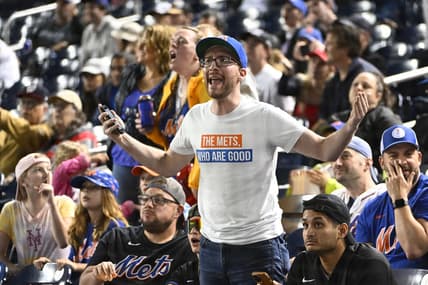 May 13, 2023; Washington, District of Columbia, USA; Fans react to the suspension of the game between the Washington Nationals and the New York Mets after an almost 4 hour delay at Nationals Park. Mandatory Credit: Brad Mills-USA TODAY Sports