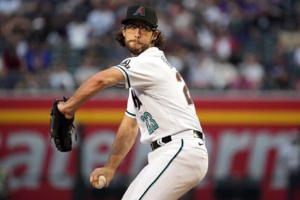 May 30, 2023; Phoenix, Arizona, USA; Arizona Diamondbacks starting pitcher Zac Gallen (23) pitches against the Colorado Rockies during the third inning at Chase Field. Mandatory Credit: Joe Camporeale-USA TODAY Sports