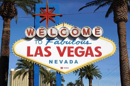 Nov 14, 2021; Paradise, Nevada, USA;  The Welcome to Fabulous Las Vegas sign on the Las Vegas strip. Mandatory Credit: Kirby Lee-USA TODAY Sports