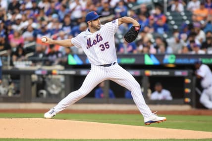 May 16, 2023; New York City, New York, USA; New York Mets starting pitcher Justin Verlander (35) pitches in the first inning against the Tampa Bay Rays at Citi Field. Mandatory Credit: Wendell Cruz-USA TODAY Sports