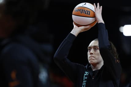 May 19, 2023; Washington, District of Columbia, USA; New York Liberty forward Breanna Stewart (30) during warmup prior to the game against the Washington Mystics at Entertainment & Sports Arena. Mandatory Credit: Geoff Burke-USA TODAY Sports