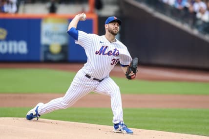 Jun 3, 2023; New York City, New York, USA;  New York Mets starting pitcher Tylor Megill (38) pitches in the first inning against the Toronto Blue Jays at Citi Field. Mandatory Credit: Wendell Cruz-USA TODAY Sports