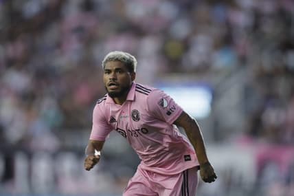 Jun 3, 2023; Fort Lauderdale, Florida, USA; Inter Miami forward Josef Martinez (17) looks on during the first half at DRV PNK Stadium. Mandatory Credit: Sam Navarro-USA TODAY Sports