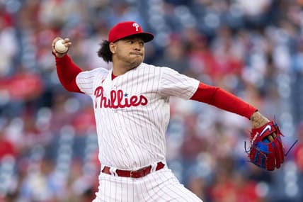 Jun 6, 2023; Philadelphia, Pennsylvania, USA; Philadelphia Phillies starting pitcher Taijuan Walker (99) throws a pitch during the first inning against the Detroit Tigers at Citizens Bank Park. Mandatory Credit: Bill Streicher-USA TODAY Sports