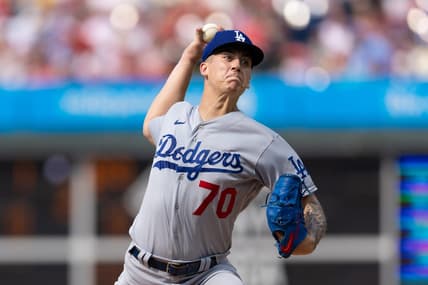 Jun 10, 2023; Philadelphia, Pennsylvania, USA; Los Angeles Dodgers starting pitcher Bobby Miller (70) throws a pitch during the second inning against the Philadelphia Phillies at Citizens Bank Park. Mandatory Credit: Bill Streicher-USA TODAY Sports