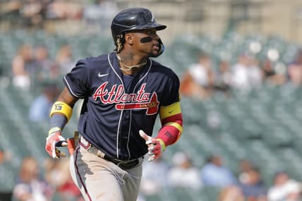 Jun 14, 2023; Detroit, Michigan, USA; Atlanta Braves center fielder Michael Harris II (23) hits a home run against the Detroit Tigers in the third inning at Comerica Park. Mandatory Credit: Rick Osentoski-USA TODAY Sports