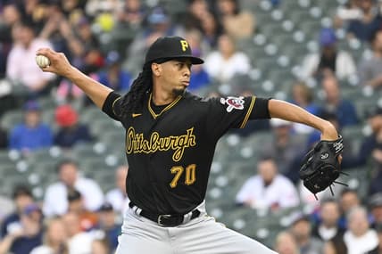 Jun 14, 2023; Chicago, Illinois, USA;  Pittsburgh Pirates starting pitcher Osvaldo Bido (70) delivers against the Chicago Cubs during the first inning at Wrigley Field. Mandatory Credit: Matt Marton-USA TODAY Sports