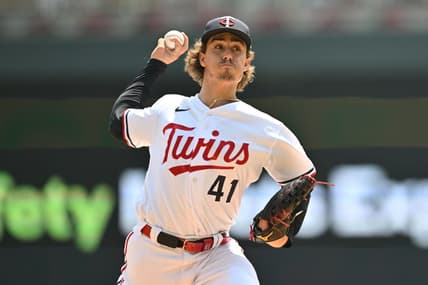 Jun 22, 2023; Minneapolis, Minnesota, USA; Minnesota Twins starting pitcher Joe Ryan (41) throws a pitch against the Boston Red Sox during the first inning at Target Field. Mandatory Credit: Jeffrey Becker-USA TODAY Sports