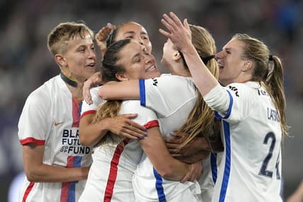 Jun 24, 2023; San Diego, California, USA; OL Reign forward Bethany Balcer (8) reacts after scoring a goal against the San Diego Wave FC during the second half at Snapdragon Stadium. Mandatory Credit: Ray Acevedo-USA TODAY Sports