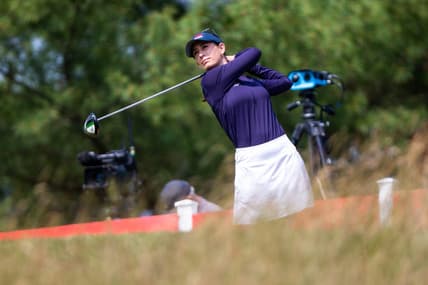 Cheyenne Knight tees off during the second round of the Meijer LPGA Classic Friday, June 16, 2023, at Blythefield Country Club in Belmont, MI. Alexa