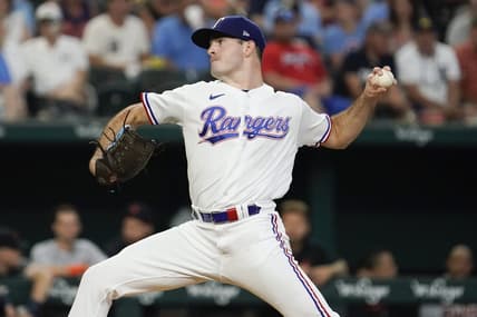 Jun 29, 2023; Arlington, Texas, USA; Texas Rangers starting pitcher Cody Bradford (61) delivers to the plate during the first inning against the Detroit Tigers at Globe Life Field. Mandatory Credit: Raymond Carlin III-USA TODAY Sports