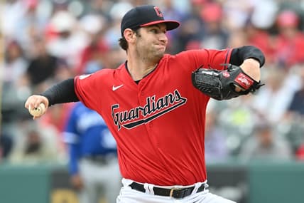 Jul 8, 2023; Cleveland, Ohio, USA; Cleveland Guardians starting pitcher Gavin Williams (63) throws a pitch during the first inning against the Kansas City Royals at Progressive Field. Mandatory Credit: Ken Blaze-USA TODAY Sports