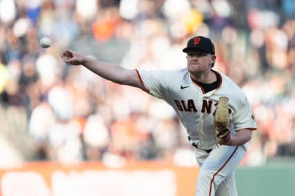 Jul 3, 2023; San Francisco, California, USA;  San Francisco Giants starting pitcher Logan Webb (62) pitches during the first inning against the Seattle Mariners at Oracle Park. Mandatory Credit: Stan Szeto-USA TODAY Sports