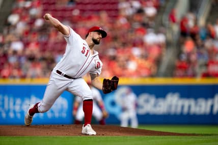 Cincinnati Reds starting pitcher Graham Ashcraft (51) pitches in the first inning of the baseball game between the Cincinnati Reds and San Francisco Giants at Great American Ball Park in Cincinnati on Wednesday, July 19, 2023.