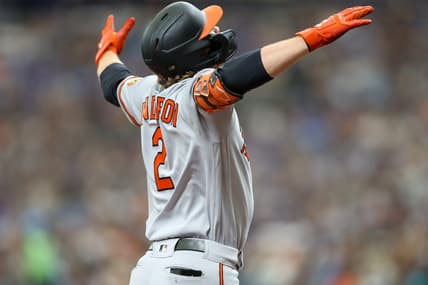 Jul 23, 2023; St. Petersburg, Florida, USA;  Baltimore Orioles third baseman Gunnar Henderson (2) runs the bases after hitting a two run home run against the Tampa Bay Rays in the second inning at Tropicana Field. Mandatory Credit: Nathan Ray Seebeck-USA TODAY Sports