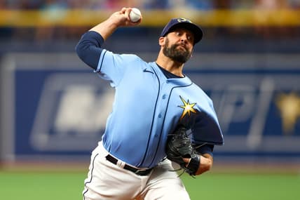 Jun 5, 2022; St. Petersburg, Florida, USA;  Tampa Bay Rays pitcher Andrew Kittredge (36) throws a pitch against the Chicago White Sox in the ninth inning at Tropicana Field. Mandatory Credit: Nathan Ray Seebeck-USA TODAY Sports