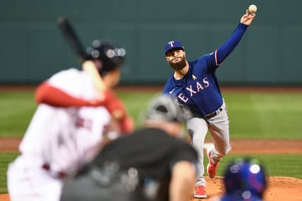 Sep 2, 2022; Boston, Massachusetts, USA; Texas Rangers starting pitcher Dallas Keuchel (60) pitches against the Boston Red Sox during the first inning at Fenway Park. Mandatory Credit: Brian Fluharty-USA TODAY Sports