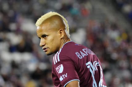 Jun 3, 2023; Commerce City, Colorado, USA; Colorado Rapids forward Michael Barrios (12) looks on during the second half against the San Jose Earthquakes at Dick's Sporting Goods Park. Mandatory Credit: Ron Chenoy-USA TODAY Sports