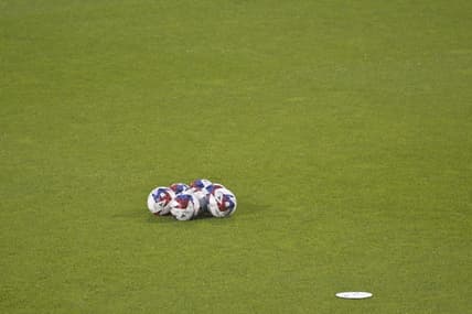 Jul 1, 2023; Montreal, Quebec, CAN; General view of game balls before the match between the CF Montreal and the New York City FC at Stade Saputo. Mandatory Credit: Eric Bolte-USA TODAY Sports