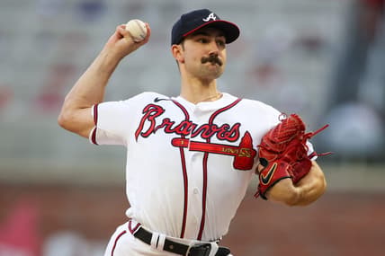 Aug 1, 2023; Atlanta, Georgia, USA; Atlanta Braves starting pitcher Spencer Strider (99) throws against the Los Angeles Angels in the second inning at Truist Park. Mandatory Credit: Brett Davis-USA TODAY Sports