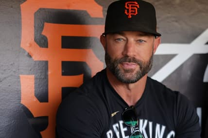 Jul 31, 2023; San Francisco, California, USA; San Francisco Giants manager Gabe Kapler (19) before the game against the Arizona Diamondbacks at Oracle Park. Mandatory Credit: Sergio Estrada-USA TODAY Sports