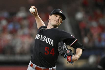 Aug 3, 2023; St. Louis, Missouri, USA;  Minnesota Twins starting pitcher Sonny Gray (54) pitches against the St. Louis Cardinals during the seventh inning at Busch Stadium. Mandatory Credit: Jeff Curry-USA TODAY Sports