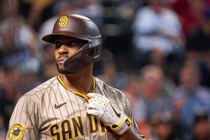 Aug 11, 2023; Phoenix, Arizona, USA; San Diego Padres infielder Xander Bogaerts (2) watches from the batters box in the third inning against the Arizona Diamondbacks at Chase Field. Mandatory Credit: Allan Henry-USA TODAY Sports