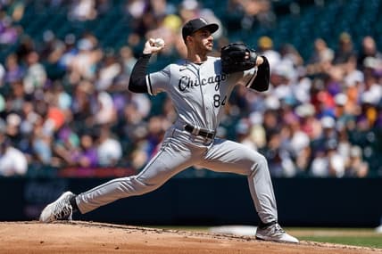 Aug 20, 2023; Denver, Colorado, USA; Chicago White Sox starting pitcher Dylan Cease (84) pitches in the second inning against the Colorado Rockies at Coors Field. Mandatory Credit: Isaiah J. Downing-USA TODAY Sports