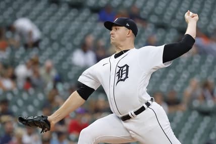 Aug 29, 2023; Detroit, Michigan, USA; Detroit Tigers starting pitcher Tarik Skubal (29) pitches in the first inning against the New York Yankees at Comerica Park. Mandatory Credit: Rick Osentoski-USA TODAY Sports