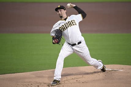 Sep 19, 2023; San Diego, California, USA; San Diego Padres starting pitcher Blake Snell (4) throws a pitch against the Colorado Rockies during the first inning at Petco Park. Mandatory Credit: Orlando Ramirez-USA TODAY Sports