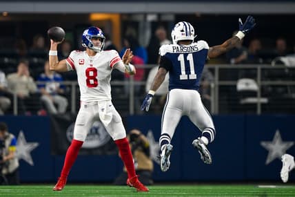 New York Giants' Daniel Jones against the Dallas Cowboys