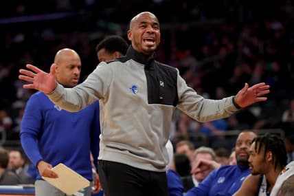 Mar 8, 2023; New York, NY, USA; Seton Hall Pirates head coach Shaheen Holloway coaches against the DePaul Blue Demons during the first half at Madison Square Garden. Mandatory Credit: Brad Penner-USA TODAY Sports