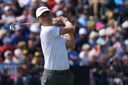 July 20, 2023; Hoylake, England, GBR; Ben Griffin plays his shot from the fourth tee during the first round of The Open Championship golf tournament at Royal Liverpool. Mandatory Credit: Kyle Terada-USA TODAY Sports