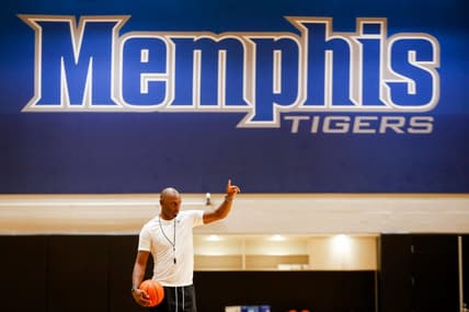 Memphis basketball head coach Penny Hardaway gives instructions to his players during practice at the University of Memphis on Wednesday, September 27, 2023.