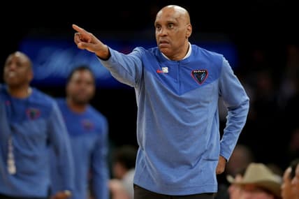 Mar 9, 2023; New York, NY, USA; DePaul Blue Demons head coach Tony Stubblefield coaches against the Xavier Musketeers during the first half at Madison Square Garden. Mandatory Credit: Brad Penner-USA TODAY Sports
