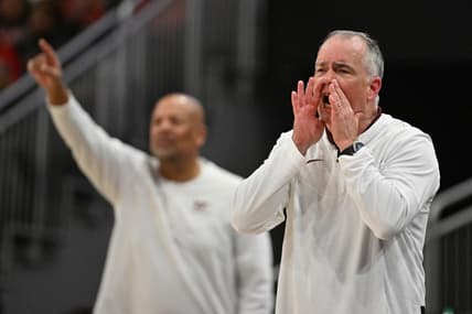 Feb 28, 2023; Louisville, Kentucky, USA;  Virginia Tech Hokies head coach Mike Young during the second half against the Louisville Cardinals at KFC Yum! Center. Virginia Tech defeated Louisville 71-54. Mandatory Credit: Jamie Rhodes-USA TODAY Sports