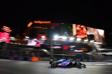 Nov 16, 2023; Las Vegas, Nevada, USA; Alpine driver Esteban Ocon of France (31) during free practice at Las Vegas Strip Circuit. Mandatory Credit: Gary A. Vasquez-USA TODAY Sports
