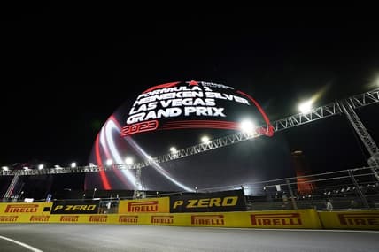 Nov 17, 2023; Las Vegas, Nevada, USA; The MSG Sphere is observed prior to the start of the qualifiers at the Las Vegas Strip Circuit. Mandatory Credit: Lucas Peltier-USA TODAY Sports