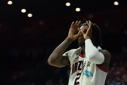 Arizona guard Caleb Love will play a critical role when the Wildcats meet Michigan State. Mandatory Credit: Zachary BonDurant-USA TODAY Sports