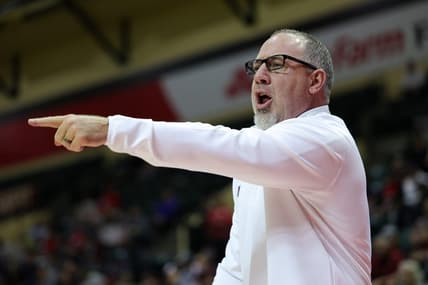 Nov 24, 2023; Kissimmee, FL, USA;  Texas A&M Aggies head coach Buzz Williams calls to his team against the Florida Atlantic Owls in the first half during the ESPN Events Invitational Semifinals at State Farm Field House. Mandatory Credit: Nathan Ray Seebeck-USA TODAY Sports