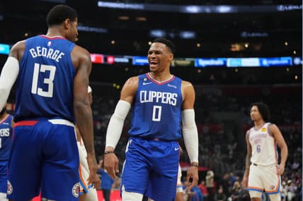 Los Angeles Clippers' Russell Westbrook, Paul George