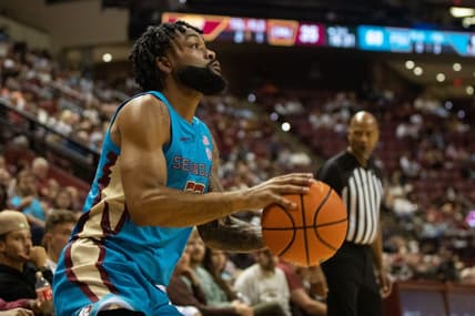 Florida State Seminoles guard Darin Green Jr. (22) shoots for three. The Florida State Seminoles hosted the Central Michigan Chippewas on Monday, Nov. 13, 2023.