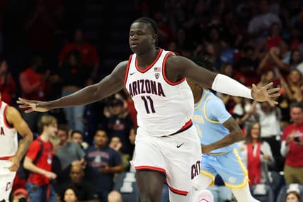 Nov 13, 2023; Tucson, Arizona, USA; Arizona Wildcats center Oumar Ballo (11) on the court against the Southern University Jaguars at McKale Center. Mandatory Credit: Zachary BonDurant-USA TODAY Sports