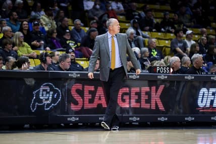Nov 26, 2023; Boulder, Colorado, USA; Colorado head coach Tad Boyle during the second half against the Iona Gaels at CU Events Center. Mandatory Credit: Chet Strange-USA TODAY Sports