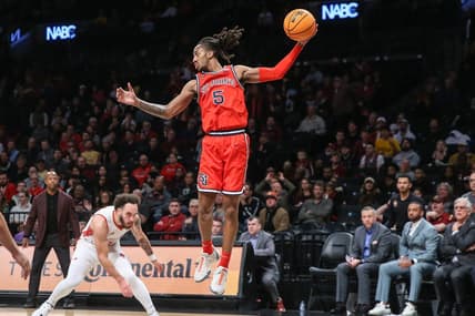Dec 10, 2023; Brooklyn, New York, USA; St. John's Red Storm guard Daniss Jenkins (5) at Barclays Center. Mandatory Credit: Wendell Cruz-USA TODAY Sports