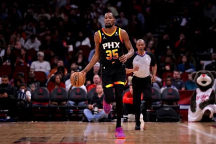 Dec 27, 2023; Houston, Texas, USA; Phoenix Suns forward Kevin Durant (35) handles the ball against the Houston Rockets during the third quarter at Toyota Center. Mandatory Credit: Erik Williams-USA TODAY Sports